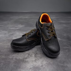 ZAPATO PARA TRABAJO NEGRO Y NARANJA