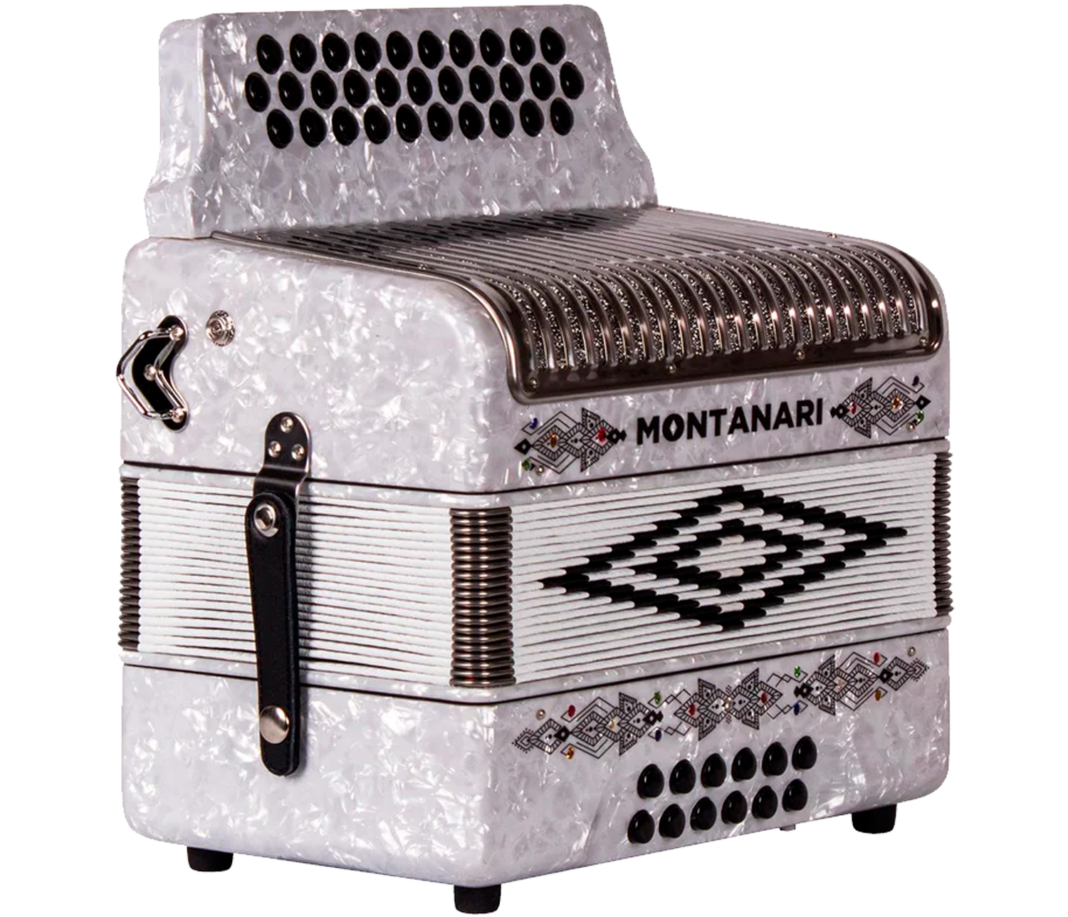 ACORDEON 31 BOTONES 12 BAJOS ESTANDAR BLANCO (Montanar) - Imagen 2