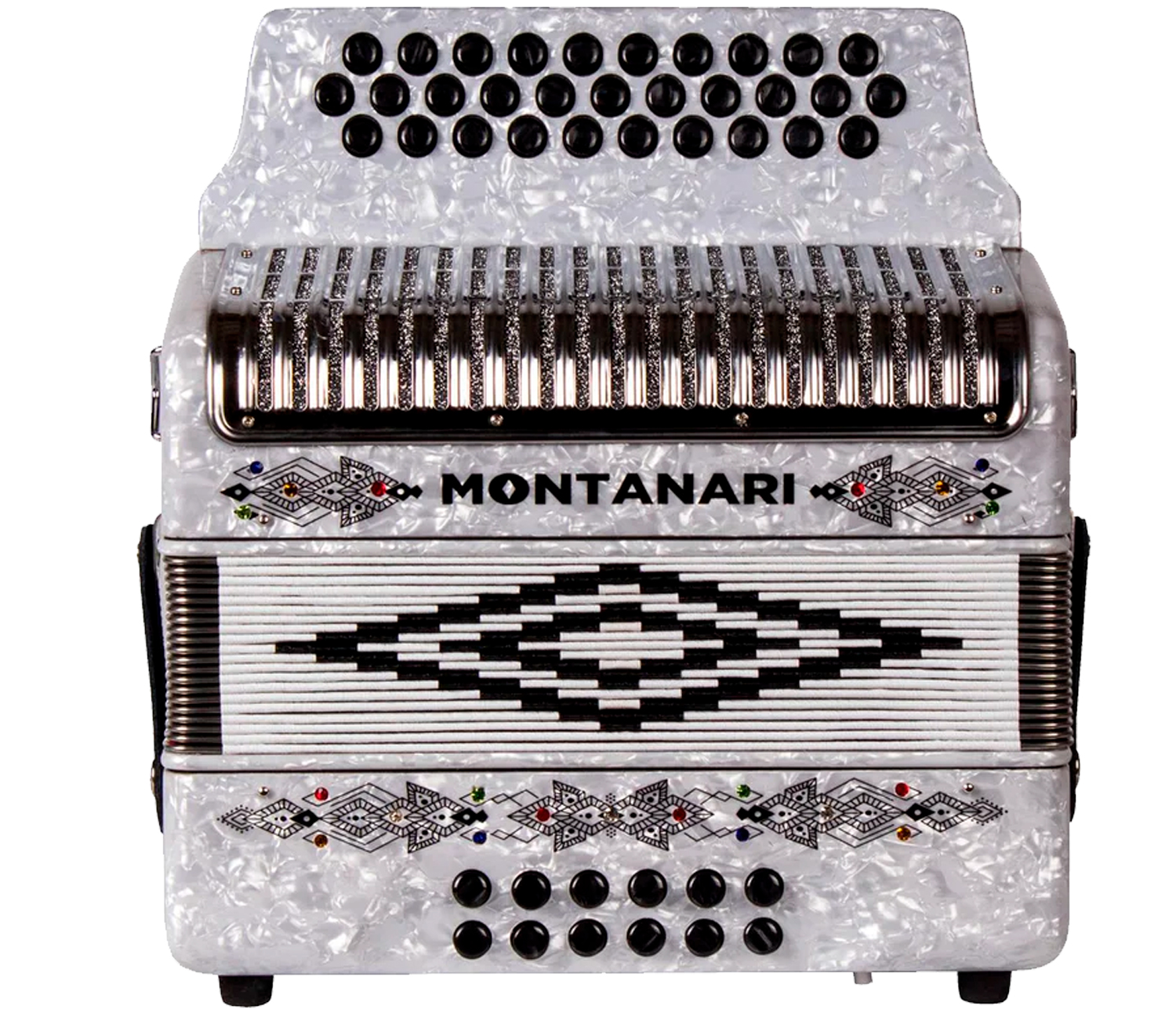 ACORDEON 31 BOTONES 12 BAJOS ESTANDAR BLANCO (Montanar) - Imagen 3