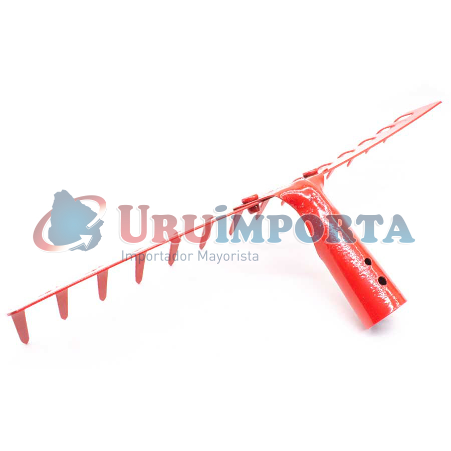 RASTRILLO 14 DIENTES 34CM METALICO ROJO LH-1561 - Imagen 2