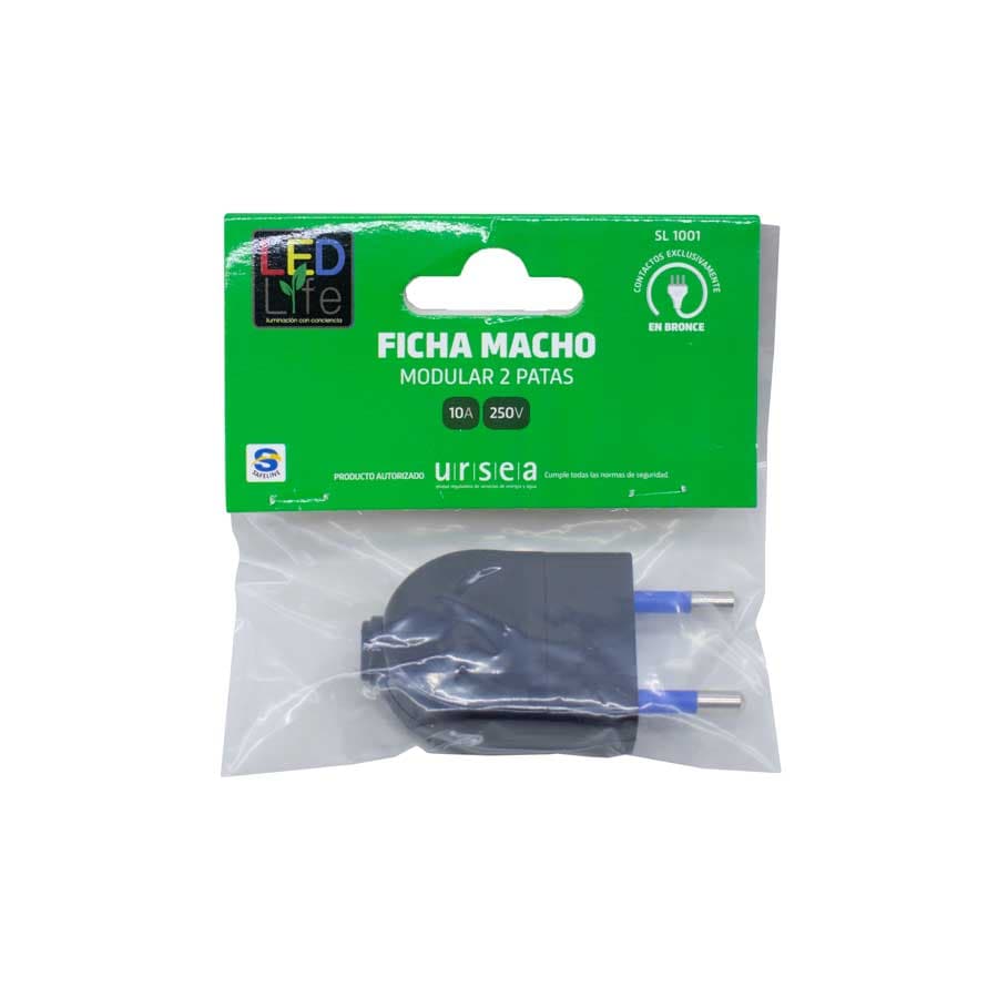 FICHA MODULAR 10 AMP 2PATAS NEGRA LED LIFE SL1001 - Imagen 6