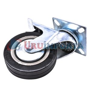 RUEDA GIRATORIA CON FRENO 5″ GOMA-METAL LH-2478