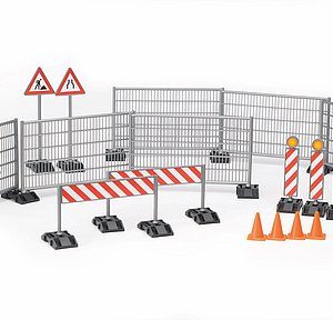 VALLAS + SEÑALES + CIERRE MATERIAL SET DE OBRA BRUDER 62007