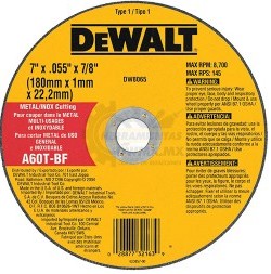 DISCO CORTE METAL FINO 7 X 1/16 DEWALT