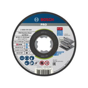 Disco de corte abrasivo PRO Stainless Steel and Metal for Inox 10x115x1x22,23 mm, corte recto