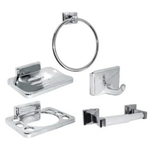 JUEGO ACCESORIOS PARA BAÑO MOSSINI METALICO X 5 PIEZAS