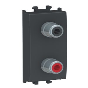 Modular Audio Duplex Socket Outlet – Turkish – Black