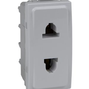 Socket Outlet – 16A – 2P – Shutters – EU/US – White