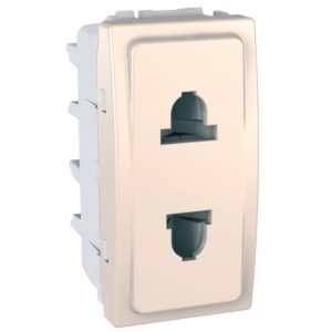Socket Outlet – 16A – 2P – Shutters – EU/US – Ivory