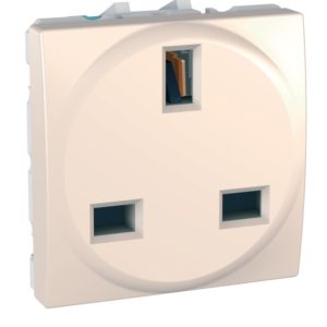 Socket Outlet – 16A – 2P + E – Shutters – UK – Ivory
