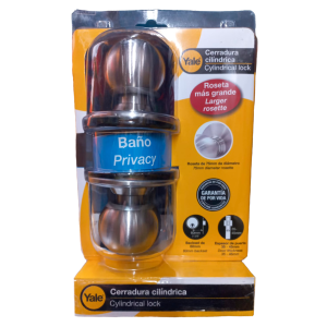 Cerradura cilíndrica para baño KNOB CA R75 US32D PRIV VIS YALE 11335