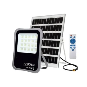 PROYECTOR SOLAR CON PANEL EXTERNO 2010LM CON MANDO IP65 5000K PRY-123 ATMOSS