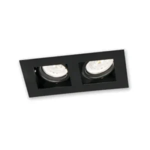 Spot Emb. Dicro Orientable Rectangular 2L Negro 6410N