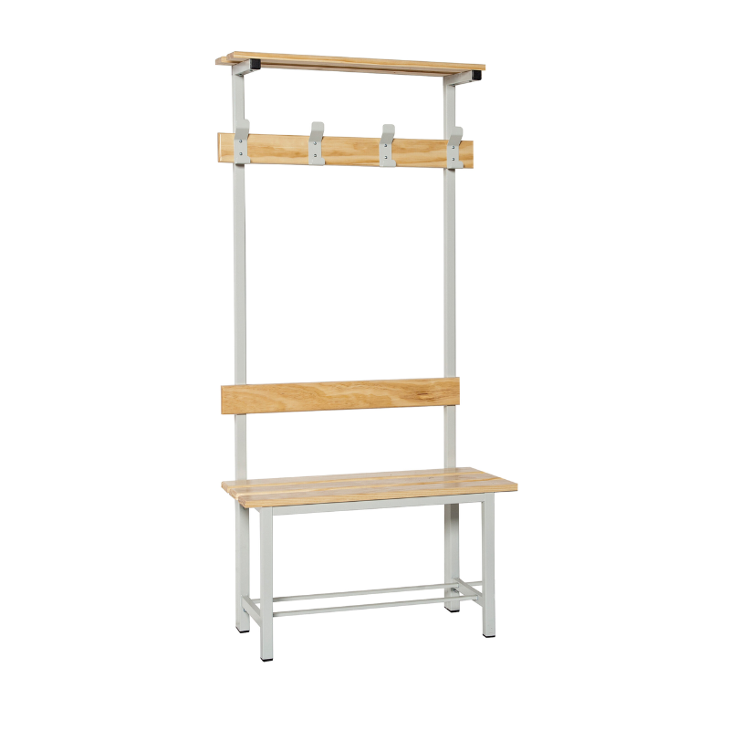 Banco de vestuario de madera y metal Single Bench Cr 4 – SimonRack
