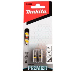 Punta Torx T15 x 25mm 2 unid Impact Premier Makita E-03202