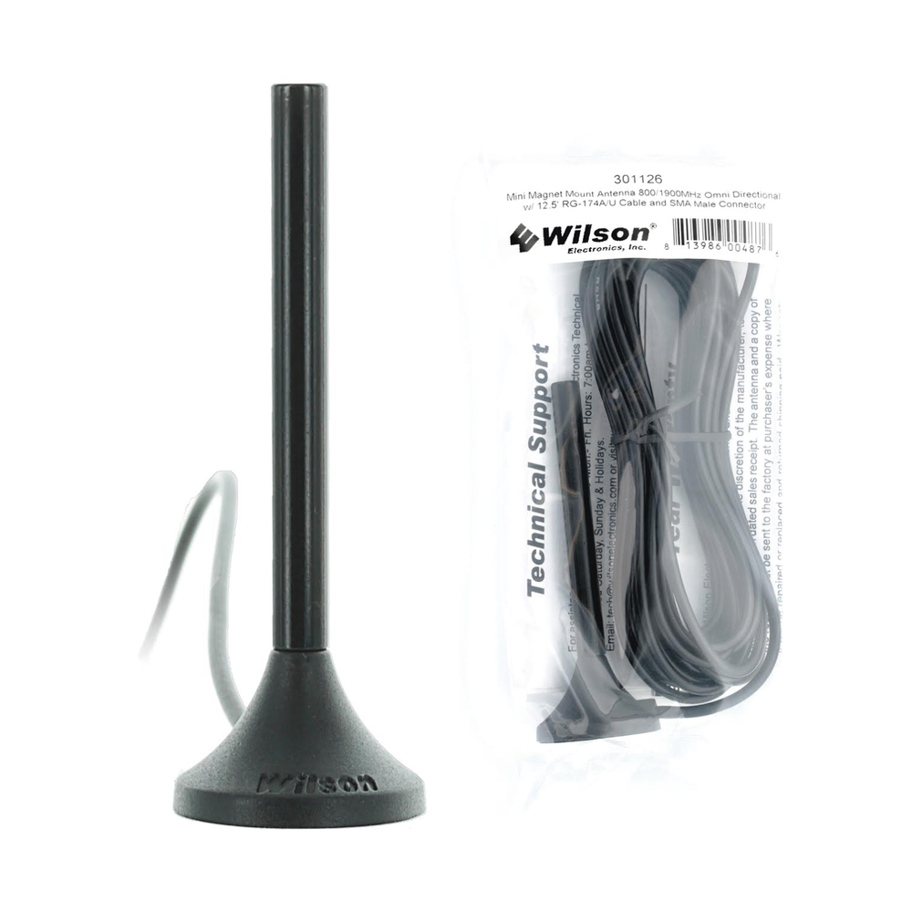 Antena Mini de Montaje Magnético, con cable RG174 y conector SMA macho | Rango de Frecuencias 700-960 MHz, 1710-2270 MHz | Ganancia Máxima 3.1 dB - Imagen 3