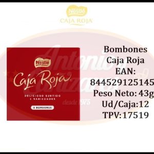Bombones Caja Roja Nestle – Peso neto 43 Gr – Caja de 12 Unidades