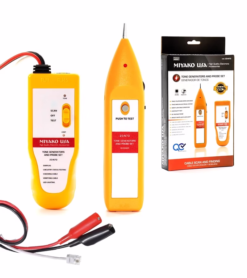 Generador de Tonos Miyako USA 23-N70 | Localizador de Cables y Probador de Red Versátil - Imagen 2