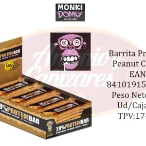MONKI DONKY BARRITA PROTEICA PEANUT CREAM, Peso  Neto 45 Gr. – CAJA DE 15 UNIDADES