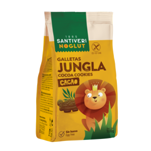 NOGLUT GALLETAS JUNGLA CACAO 100grs – SANTIVERI – Pack 12 Unidades