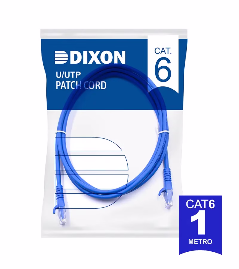 Patch Cord Dixon Cat6 de 1 Metro Azul LSZH 100% Cobre y Certificado