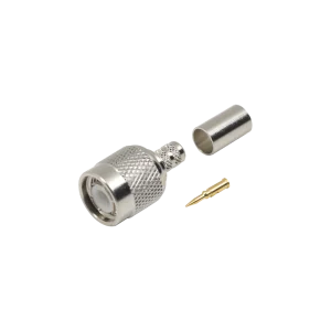 Conector TNC Macho de Anillo Plegable para Cables RG-58/U, LMR-195, Níquel, Oro, Delrin
